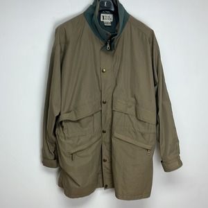 Trail Designs man's olive-green & blue-shell hooded machine-wash ski jacket szXL